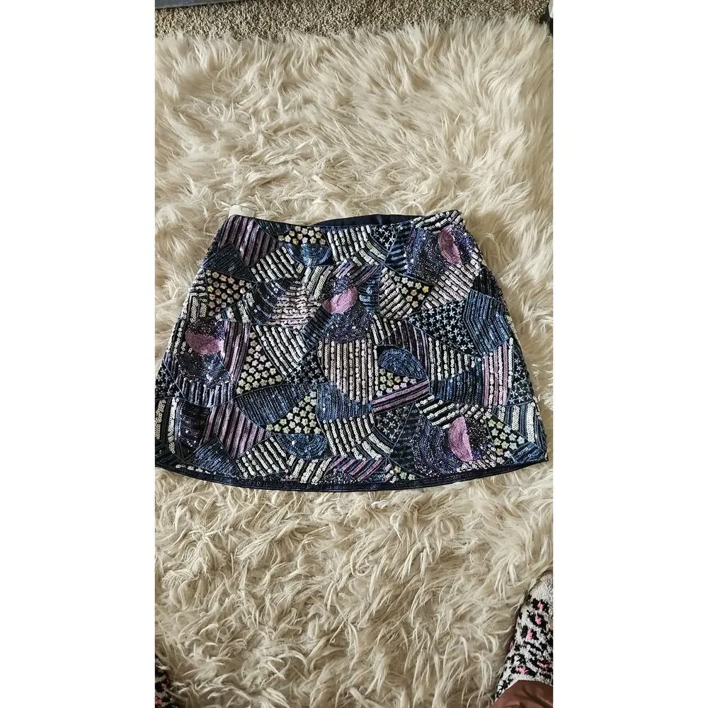 BTFL Life - Mixed Geometric Beaded Mini Skirt. - Picture 3 of 5